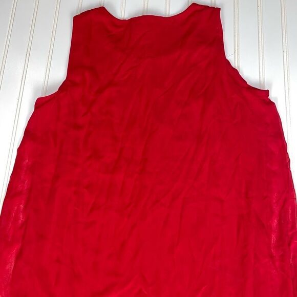 JM Collection Petite Asymmetrical-Overlay Necklace Dress Red Size PL NWT - Picture 11 of 12